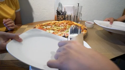 Fresh pizza is surrounded Stock Footage 111401821