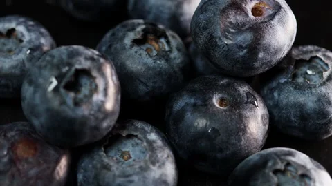 Fresh plain blueberries in a close up video 4k 25fps Stock-Footage 256240823