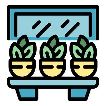 Fresh plant box icon vector flat Illustrazione stock