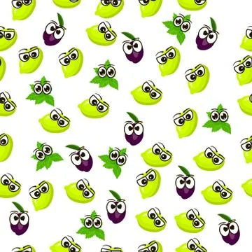 Fresh plum and slice Stock Illustration