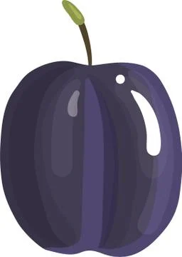 Fresh plum on white background - vector - eps Stock Illustration