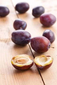 Fresh plums Stock Photos