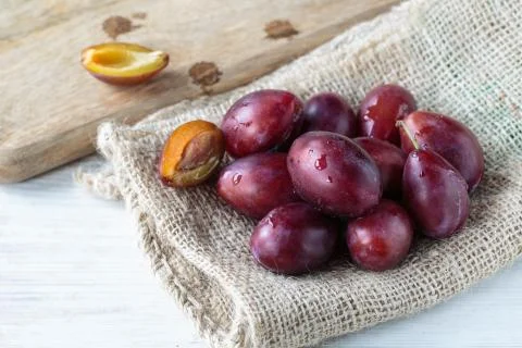 Fresh plums Stock Photos