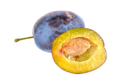 Fresh plums on white background Foto stock
