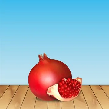 Fresh pomegranate Stock Illustration
