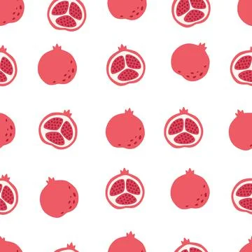 Fresh pomegranate seamless pattern Иллюстрация
