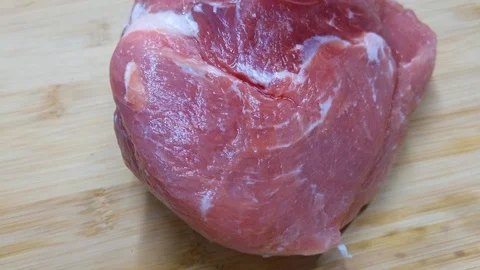 Fresh pork meat close up Stock Footage 120726563