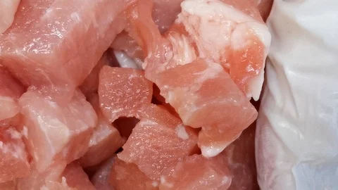 Fresh pork meat close up Stock Footage 120726957
