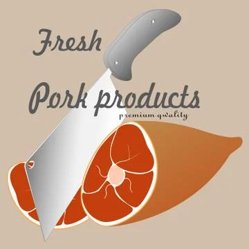 Fresh pork products  / vector. Stock Illustration