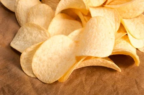Fresh potato chips Stock Photos