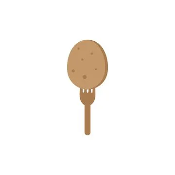 Fresh potato with fork logo design vector graphic symbol icon sign illustra.. Stock Illustration