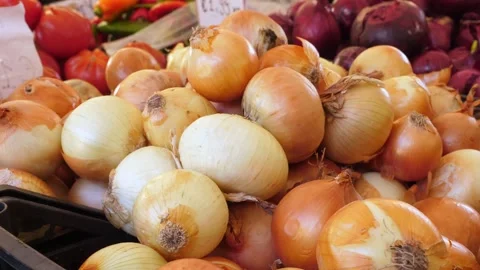 Fresh Potatoes of Different Types at a Rustic Italian Market Stall Stock Footage 321539198