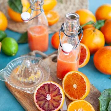 Fresh pressed juice Stock Photos