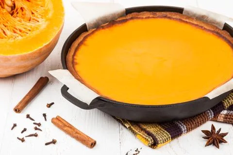Fresh Pumpkin Pie Stock Photos