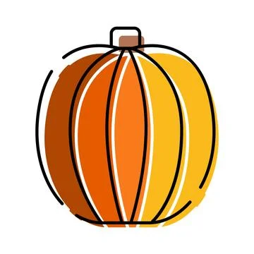 Fresh pumpkin vegetable representing autumn halloween harvest Stock Illustration