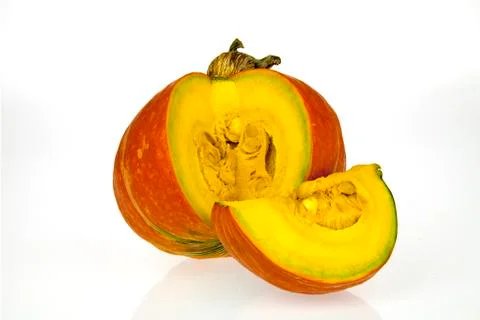 Fresh pumpkin white background Stock Photos