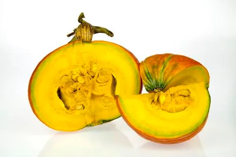 Fresh pumpkin white background Stock Photos