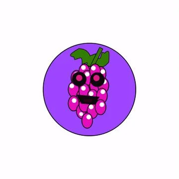Fresh purple grape design with two eyes 스톡 일러스트
