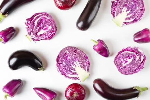 Fresh purple vegetables Stock Photos