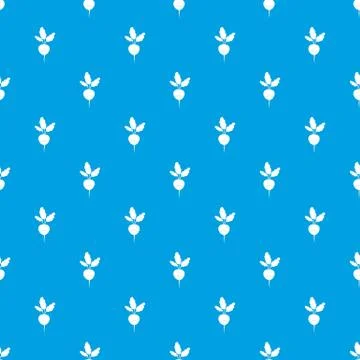 Fresh radish pattern seamless blue Stock Illustration