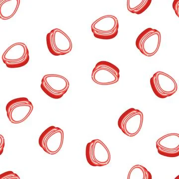 Fresh radish slice isometric icon seamless pattern Stock Illustration