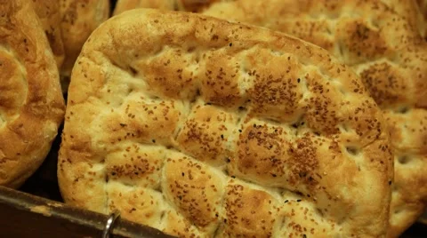 Fresh Ramadan Bread Stock Footage 55826042