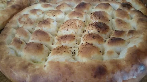 Fresh Ramadan Bread - Pide Stock Footage 55768653