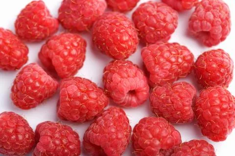 Fresh raspberries background Stock Photos