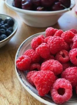 Fresh raspberries Stock Photos