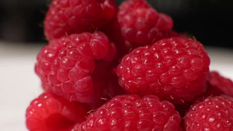 Fresh raspberries. Raspberry desktop screensaver. Fresh raspberries close-up Stock Footage 196104167