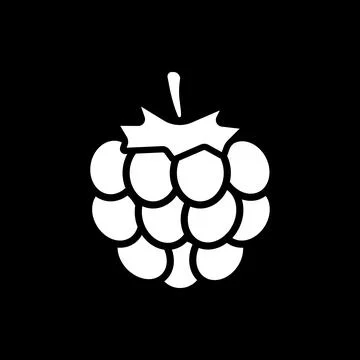 Fresh raspberry dark mode glyph icon Illustrazione stock