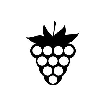 Fresh raspberry fruit vector black icon. EPS 10. Berry fruits illustration. V Stock Illustration