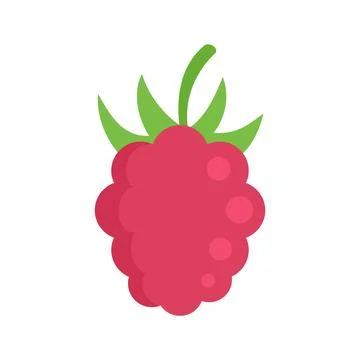 Fresh raspberry icon flat isolated Illustrazione stock