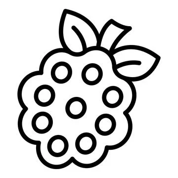 Fresh raspberry icon with leaves showing delicious berry Stock Illustration
