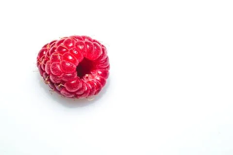 Fresh raspberry isolated on white. ripe raspberries. red berry macro Stock Photos