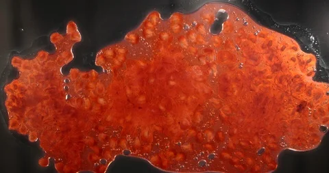 Fresh raspberry is mashed to jam at macro shoot in slow motion, wild berries Stock Footage 118645454