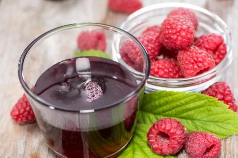 Fresh raspberry sirup Stock Photos