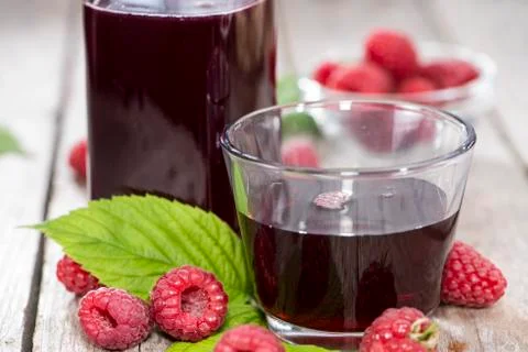 Fresh raspberry sirup Stock Photos