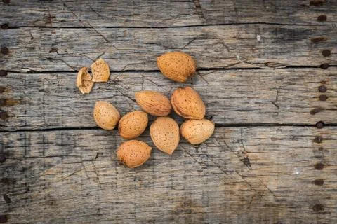 Fresh raw almonds Stock Photos