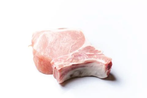 Fresh raw beef steak isolated on white.. Stock Photos