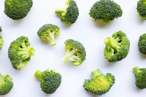 Fresh raw broccoli on white Stock Photos