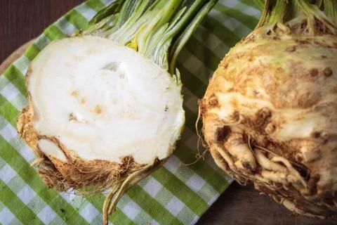 Fresh raw celeriec Stock Photos