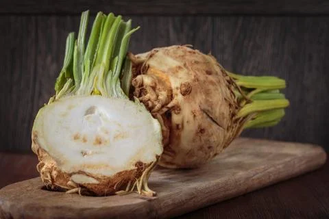 Fresh raw celeriec Stock Photos