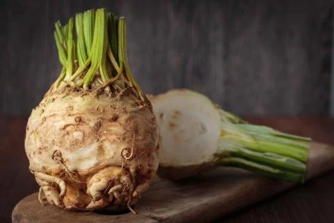 Fresh raw celeriec Stock Photos