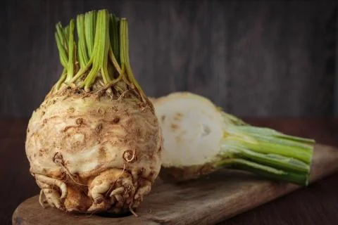 Fresh raw celeriec Stockfoto's