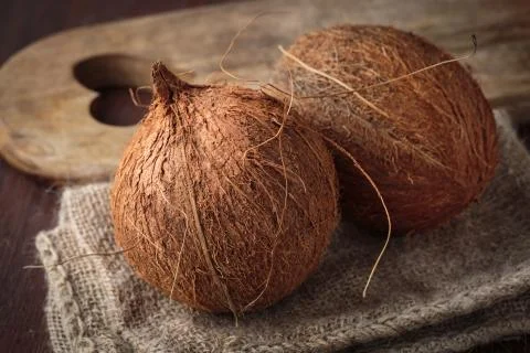 Fresh raw coconut Stock Photos