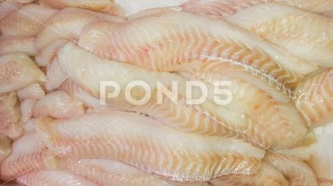 Fresh Raw Cod loin fillet for background Stock Photos