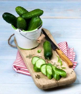 Fresh Raw Cucumbers Stock Photos