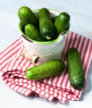 Fresh Raw Cucumbers Stock Photos