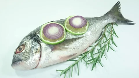 Fresh Raw Dorado And On Table Stock Footage 92053280